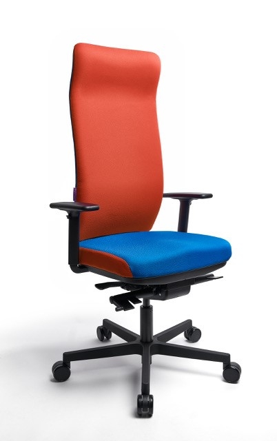 ergonomischer Gaming Home Office Bürosessel in orange & blau - gesund arbeiten
